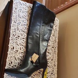 Black extended calf Cole Haan boots size 10.5 NWT